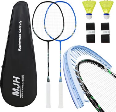 Набір для бадмінтону Graphit: ракетки з карбону, м'ячики, намотка, сумка (UP300)