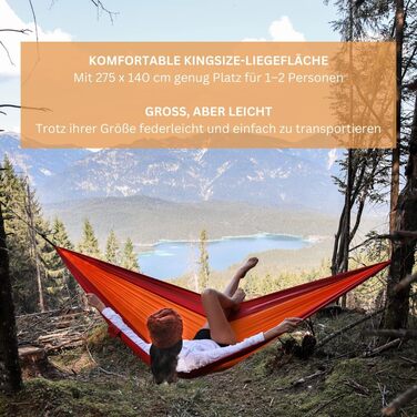 Гамак Amazonas Ultra-Light Adventure Coyote Kingsize 275x140 см, зелений (Fire) - надлегкий, до 150 кг