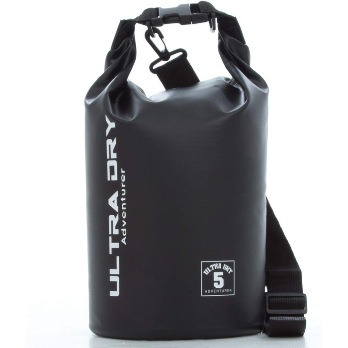 Водонепроникна сумка Ultra Dry Adventurer 20 л, чорна: для каякінгу, риболовлі, кемпінгу та інших водних активностей