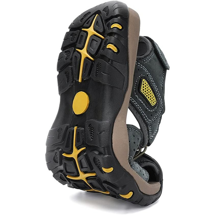 Чоловічі сандалі FLARUT для туризму та пляжу, шкіряні трекінгові, спортивні, сірі, 42 EU