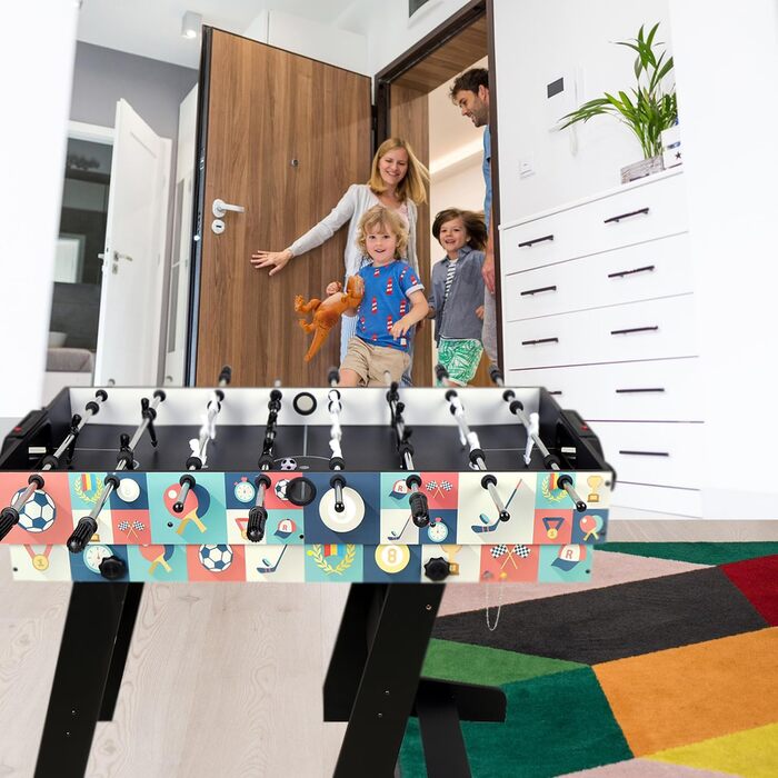 Дитячий ігровий стіл HLC 4-в-1: більярд, хокей на повітрі, теніс, футбол. Розмір 1,2 м