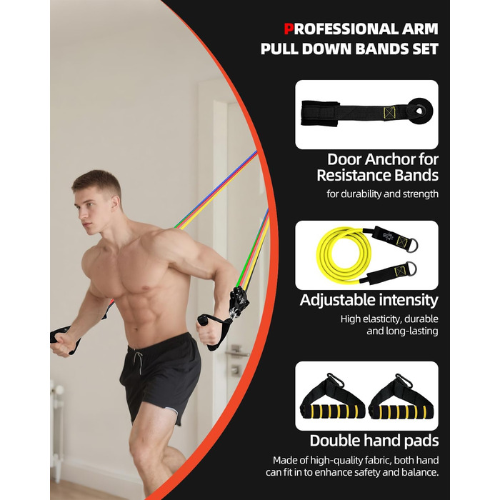 Набір еластичних стрічок Abahub для фітнесу: повне обладнання для тренувань вдома (100LB)