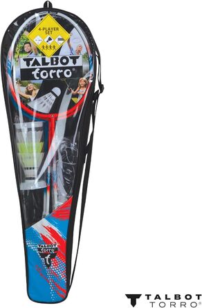 Набір для бадмінтону Talbot Torro Premium 4-Fighter: 4 алюмінієві ракетки, 3 волани, сітка, сумка