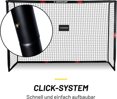 Футбольні ворота Dunlop 300x200x120 см для саду, для дітей та дорослих, металеві, чорні/червоні, для тренувань у приміщенні та на вулиці
