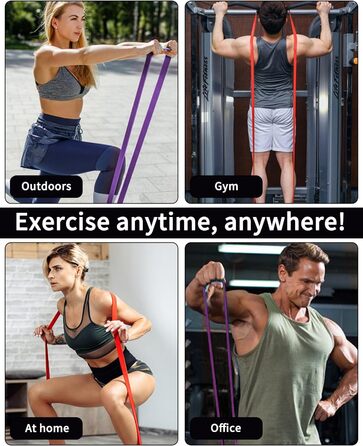 Набір еластичних стрічок FAOKZE для фітнесу, йоги та силових тренувань (5 шт. різних кольорів)