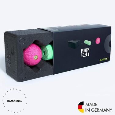 Йога-блок BLACKROLL® BLOCK з фасціальним м'ячем і роликом, оригінал