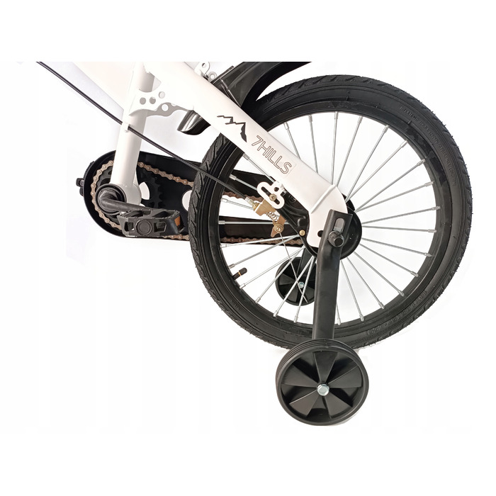 Дитячий велосипед 7Hills, білий, 16 дюймів, 1 швидкість, з крилами та дзвоником