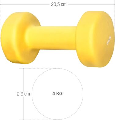 Неопренові гантелі GORILLA SPORTS 2x4 кг, антиковзкі, для фітнесу, комплект із двох