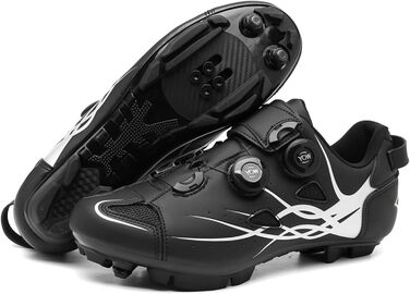 Велосипедні шкарпетки для чоловіків та жінок: шкарпетки для шосе, MTB, сумісні з SPD, 2 шари, з шипами, для їзди на велосипеді (39 EU, A)