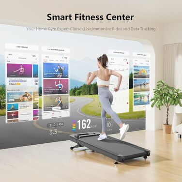 Bluearth Walking Pad: Ходункова доріжка з регулюванням нахилу 10%, стіл для бігу, смарт-додаток, доріжка для дому з LED-дисплеєм, чорний колір