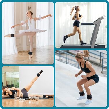 Ваги для щиколоток Sportneer для чоловіків та жінок, набір вагів для ніг, зручні та м'які, для танців, бігу та ходьби (1,8 кг, по 0,9 кг кожна), сірі