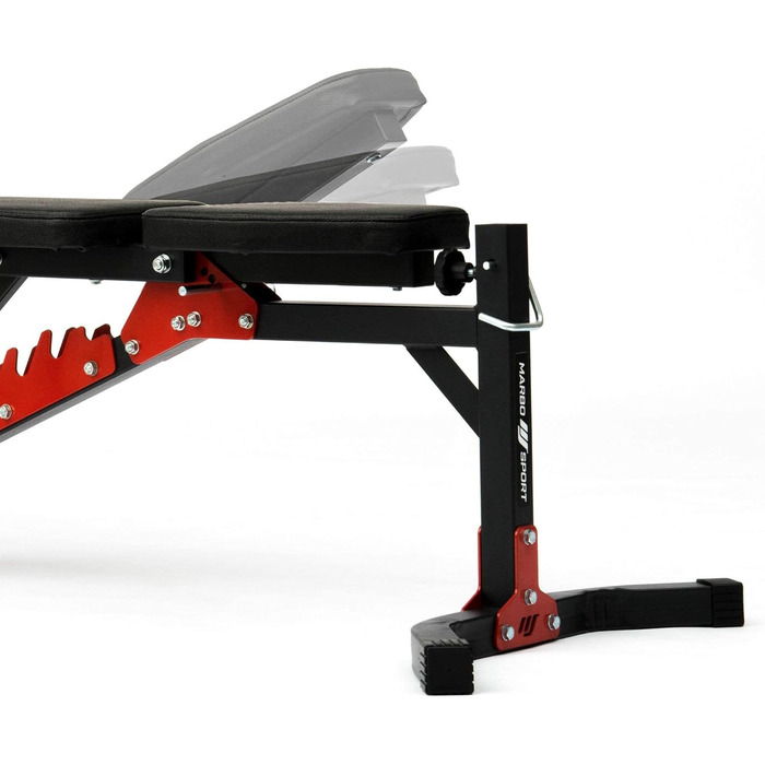 Регульована лавка для жиму Marbo Sport MH-L115, універсальна фітнес-лавка, чорна, для тренажерного залу