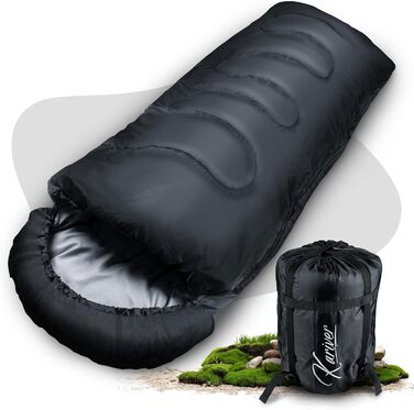 Сплячий мішок 3-4 сезони (360GSM / 2кг), водовідштовхуючий, придатний для прання, ковдровий спальний мішок для відпочинку на природі та вдома, кемпінгу, подорожей, трекінгу - ідеальний компаньйон для активного відпочинку