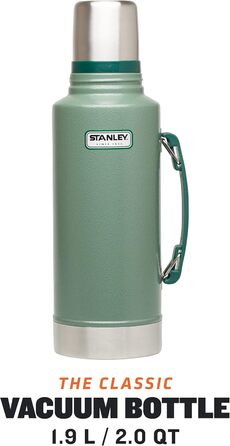 Термос Stanley Classic Legendary 1 л - Зберігає тепло/холод 24 год - Миється в посудомийній машині - Кришка-чашка - Без BPA - Нержавіюча сталь
