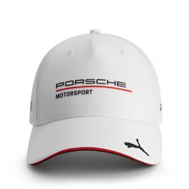 Кепка PUMA Porsche Motorsport з вигнутим козирком та логотипами Porsche Motorsport та спонсорів (біла)