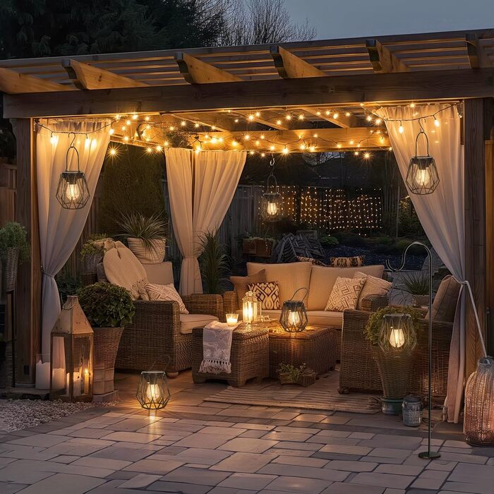 2 Сонячні ліхтарі для саду та вулиці, LED, водонепроникні, металеві, чорні, (діамант)