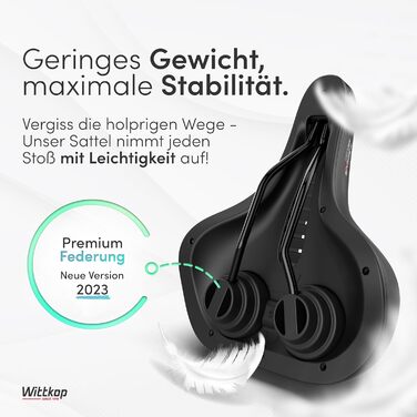 Велосипедне сідло WITTKOP з ортопедичною Memory Foam піною, 5-зональна система Medicus, зручне сідло для жінок та чоловіків для MTB, трекінгу та міських велосипедів