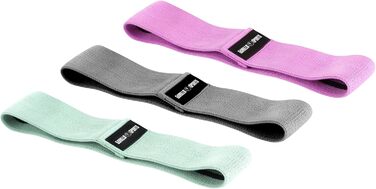 Гума для фітнесу GORILLA SPORTS® - набір 3 шт., з сумкою, 3 рівні опору та кольори, 76 см, нековзна, гумова - еспандер, фітнес-гумка, тренувальний банд, hip bands, йога, тренування ніг