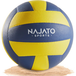 Волейбольний м'яч NAJATO Sports – Міцний пляжний волейбольний м'яч розміру 5 – Для гри на відкритому повітрі та в приміщенні, жовтого та синього кольорів