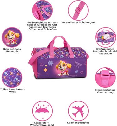 Дитяча спортивна сумка Paw Patrol Skye, 12 л, лілова/рожева, для хлопчиків і дівчаток