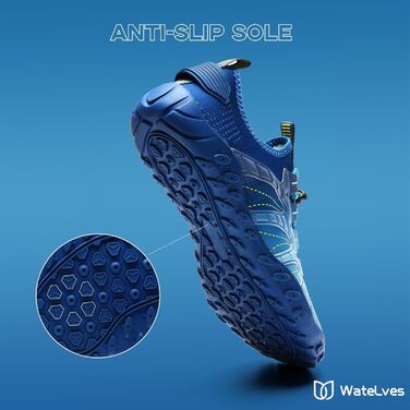 Чоботи для плавання WateLves: чоловічі та жіночі, для пляжу, води, серфінгу, 42 EU, темно-синій