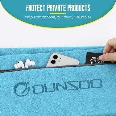 Рушник для фітнесу DUNSOO 120x50 см: спортивний рушник з мікрофібри з кишенею на блискавці для залу та тренувань
