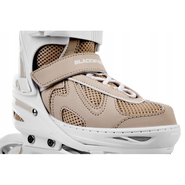 Роликові ковзани Blackwheels Flex Pro, регульовані, бежеві, розмір 34-37, колеса 80 мм, підшипники ABEC-7