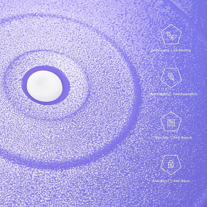 Фітбол Alphapace 75 см: для фітнесу, йоги, офісу, тренувань спини. В комплекті насос. Колір: Французька лаванда