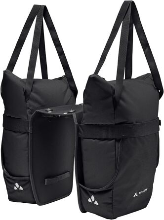 Велосипедна сумка VAUDE TwinShopper 44 л, чорна, з дощовиком, окреме використання, шопер, універсальний розмір