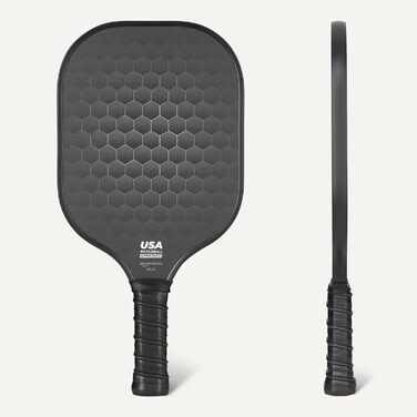 Набір для піклболу Amazon Basics з скляним каркасом, 4 м'ячі та 2 ручки, Stealth Black, 2 шт.