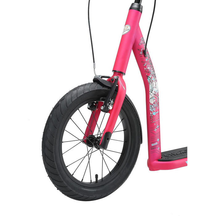 Самокат дитячий STAR SCOOTER City Kick Scooter 16 дюймів, рожевий, з повітряними колесами, регульована висота, для дітей від 8 років