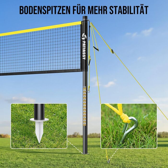 Мобільний волейбольний сет для бадмінтону, регульований, 4 ширини, з сумкою, для залу та вулиці