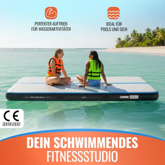 Airtrack мат для гімнастики надувний 3/4/5м, 120см, 10/20см, з електронасосом, ремонтним набором та сумкою 400x120x20см