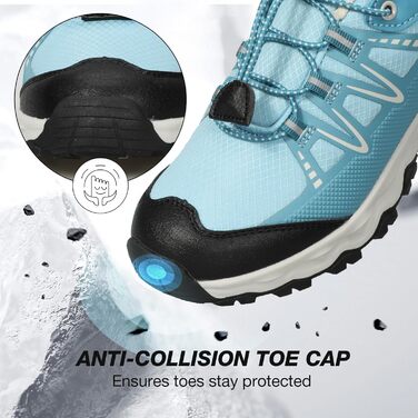 Дитячі трекінгові кросівки UOVO, водонепроникні, для бігу та трейлраннінгу, зручні, легкі, з неслизькою підошвою, для активного відпочинку (31 EU, небесно-блакитний)