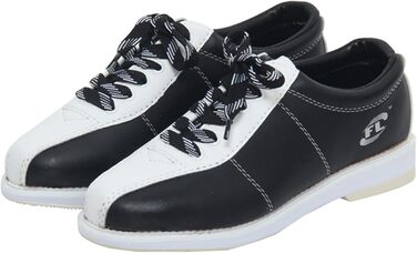 Чоловічі кеди для боулінгу SDEQA, шнурівка, для газону, антиковзаючі, легкі, великий розмір (44 EU, чорний/білий)