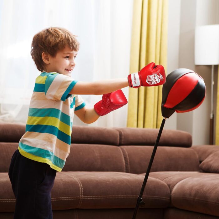 Боксерські рукавички FIVING для дітей 3-15 років, червоно-білі, 6oz. Ідеально для боксу, кікбоксингу, муай-тай, MMA