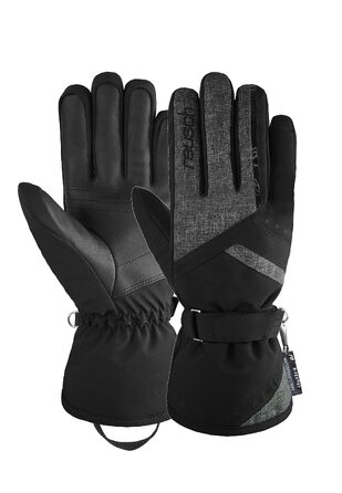 Жіночі гірськолижні рукавички Reusch Softshell, водонепроникні та теплі (чорно-сірі, розмір 7.5)