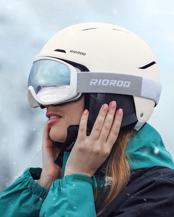 RIOROO Лижний шолом із захисною маскою, регульований спортивний шолом для сноубордингу та катання на лижах, вітрозахисний, для підлітків хлопців і дівчат