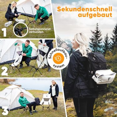 Крісло туристичне SCHNEIDERFREUDE EasyFold Pro – преміум якість, складне, зручне, стабільне, з вентиляцією спинки – для кемпінгу, саду, риболовлі та відпочинку на природі