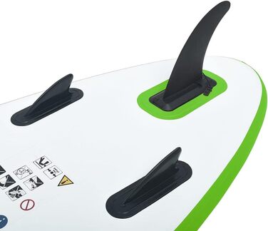 Надувна SUP-дошка vidaXL 360x81x10 см з веслом і сумкою, зелено-біла, комплект для серфінгу та падлбордингу