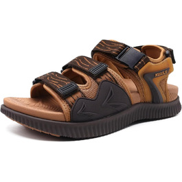 Чоловічі трекінгові сандалії KuaiLu: зручні, ортопедичні, для підтримки стопи при фасціїтусі, для активного відпочинку, літні, легкі, з відкритими пальцями, з регульованою застібкою-липучкою, розмір 48 EU, хакі-коричневі