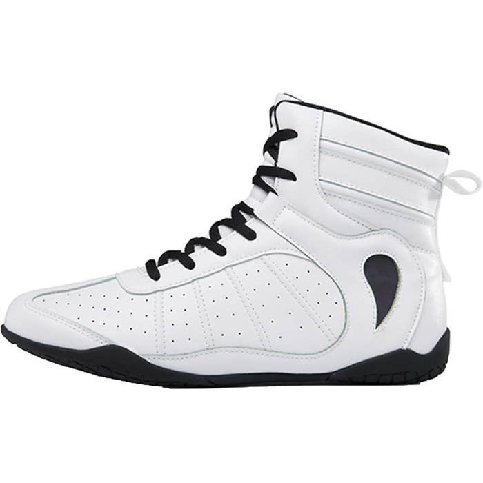 Жіночі боксерські черевики, хай-топ, тренувальні, для боротьби, шкіряні, білі. Ідеальні для фітнесу та занять боротьбою. Розмір 38 EU