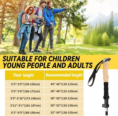 Трекінгові палиці PQETBV Faltbar - для жінок та чоловіків, Nordic Walking, трекінг