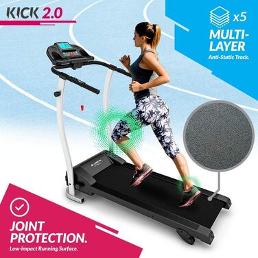 Бігова доріжка Bluefin Fitness Kick FIT складана для ходьби, домашнього та офісного використання, Walking Pad під стіл, сіра, 2023