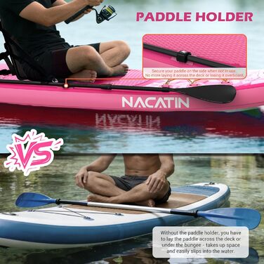 NACATIN SUP дошка для дорослих надувна 320 см (10'6") рожева + весло, насос, рюкзак, ремкомплект - для початківців та досвідчених
