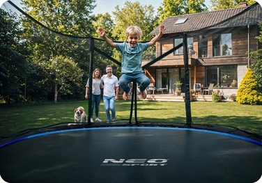 Садовий батут Neo-Sport 10ft/312см із зовнішньою сіткою та драбиною