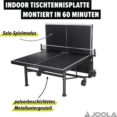 Стіл для настільного тенісу JOOLA Inside, складний, міцний, для приміщень, швидке складання, з сіткою