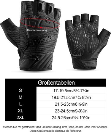 Рукавички INBIKE напівпальцеві гнучкі для велоспорту, мотокросу, фітнесу, тренувань, альпінізму з захистом пальців TPR та SCR, чорний, розмір M