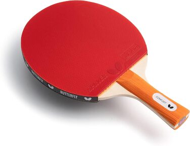 Настільний тенісний ракетка BUTTERFLY Comfort для початківців і профі, ITTF, чорний/червоний, зчеплення, для змагань
