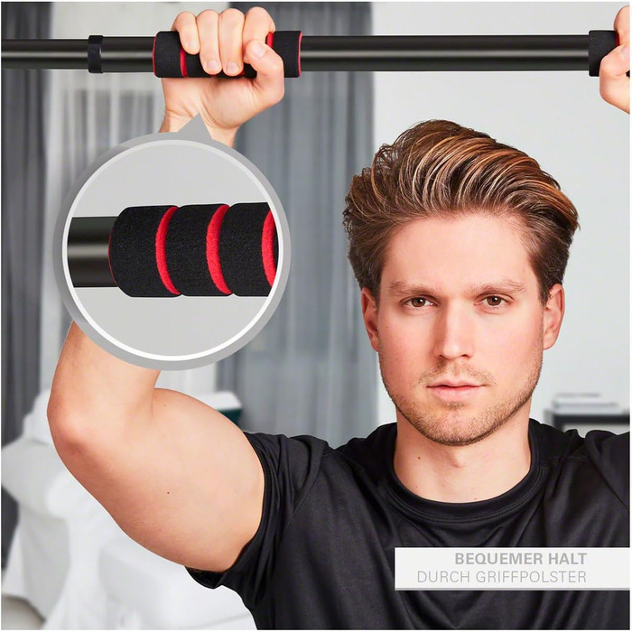 Розсувний турнік Sport-Tec Pull-Up 4.0 для дверного отвору, чорний, 63-101 см